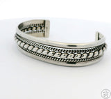 Vintage Navajo Sterling Silver Cuff Bracelet 7 Inch Signed Tahe