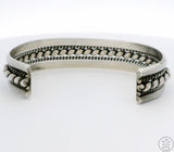 Vintage Navajo Sterling Silver Cuff Bracelet 7 Inch Signed Tahe