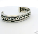 Vintage Navajo Sterling Silver Cuff Bracelet 7 Inch Signed Tahe