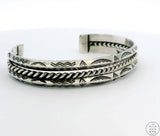 Vintage Navajo Sterling Silver Cuff Bracelet 6.8 Inch Bell Trading Carinated