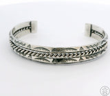 Vintage Navajo Sterling Silver Cuff Bracelet 6.8 Inch Bell Trading Carinated