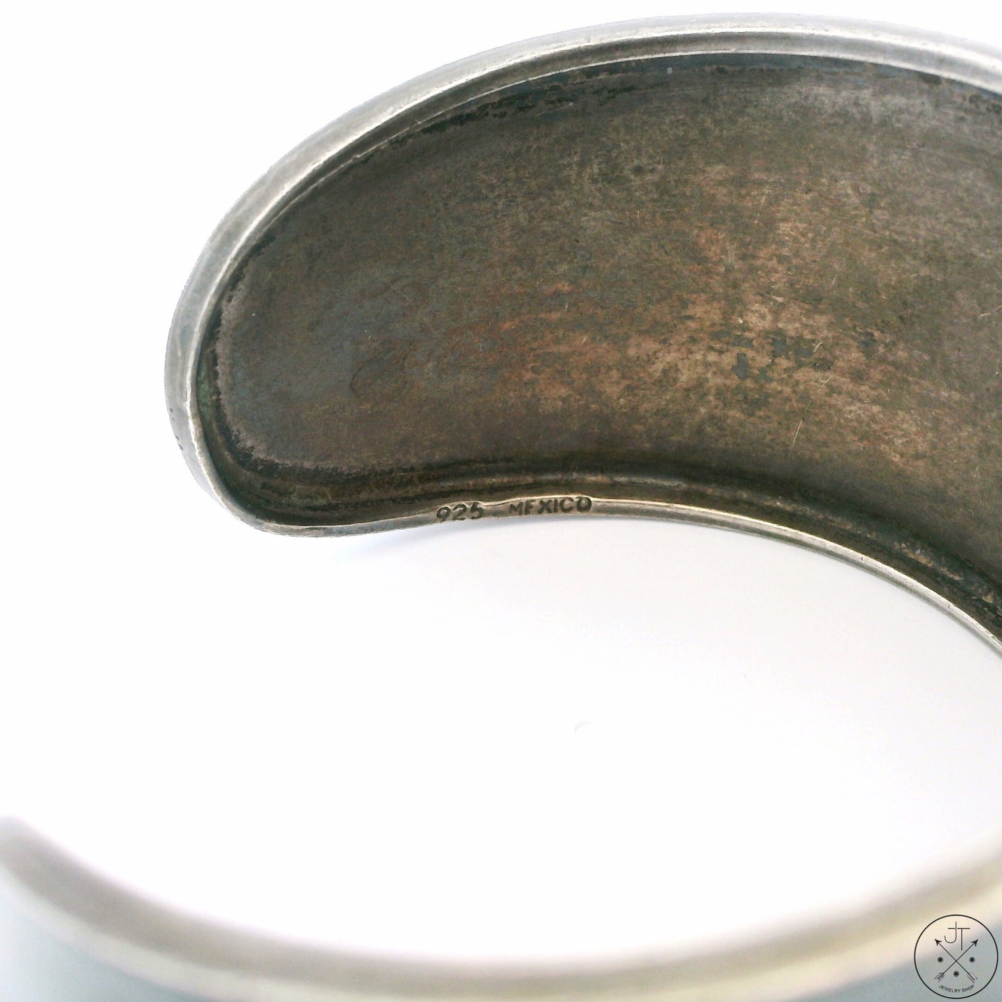 Vintage Sterling Silver Cuff Bracelet Tigers Eye 5.7 Inch Size Small