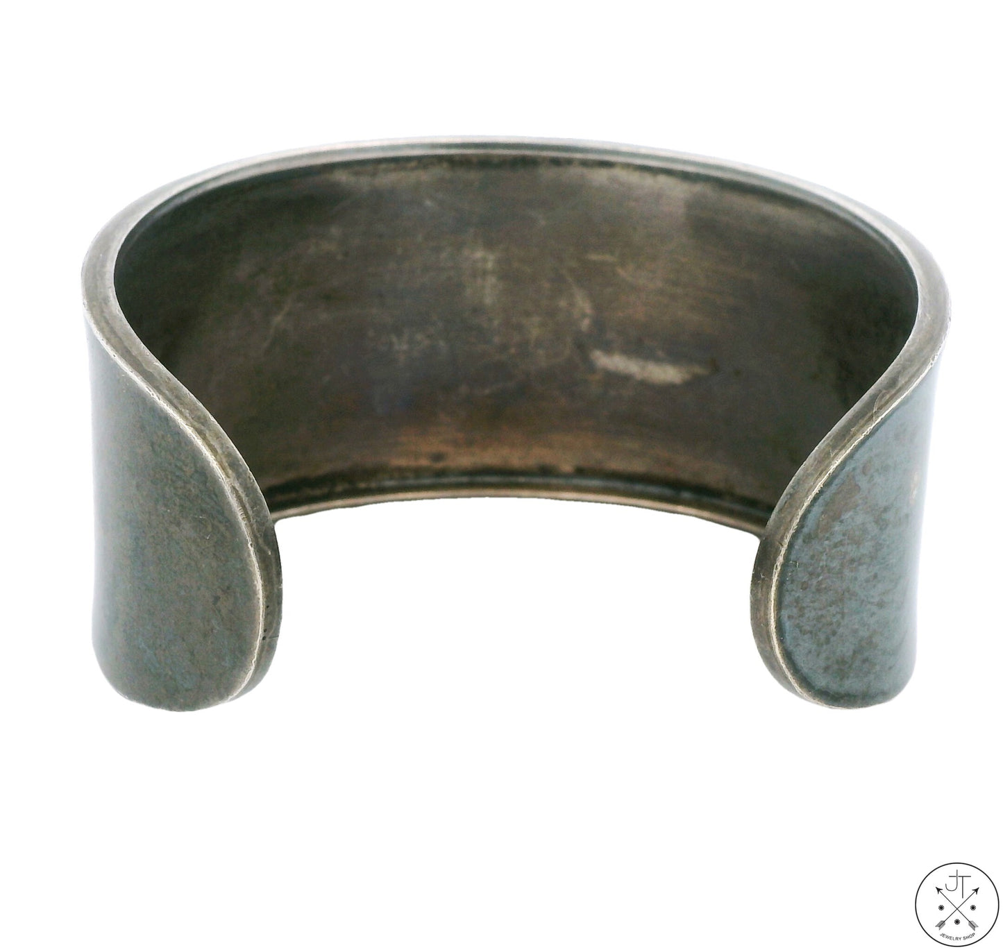 Vintage Sterling Silver Cuff Bracelet Tigers Eye 5.7 Inch Size Small