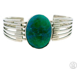 Vintage Sterling Silver Cuff Bracelet with Chrysocolla 6.9 Inch