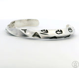 Vintage Navajo Sterling Silver Twisted Carinated Cuff Bracelet 6.4 Inch Signed