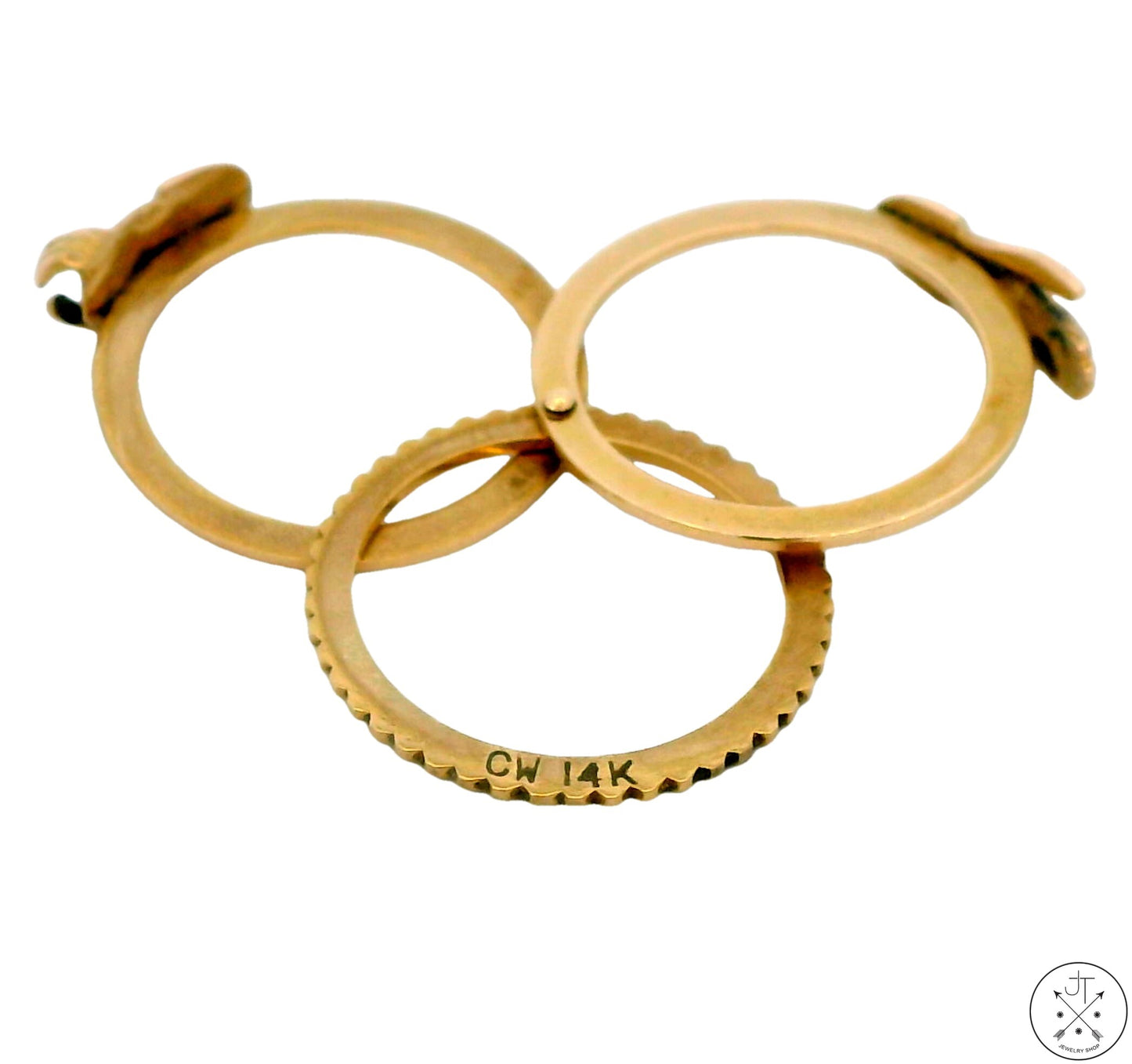 Vintage 14k Yellow Gold Fede Gimmel Ring Size 4.5 Opening Hand-clasp