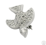 Vintage 18k White Gold Dove Pin with .42 ctw Diamonds