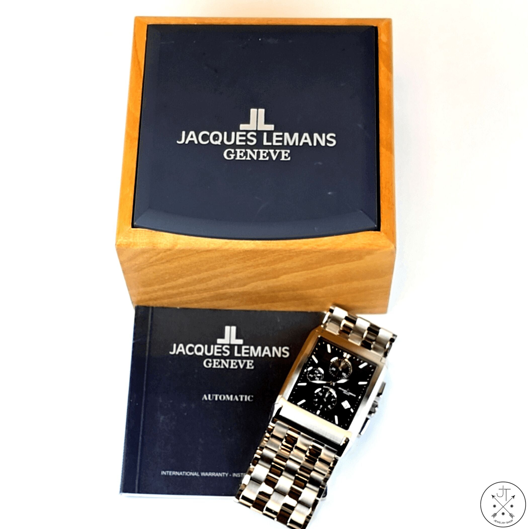 Jacques Lemans Automatic Watch G187 Large Rectangle Sapphire