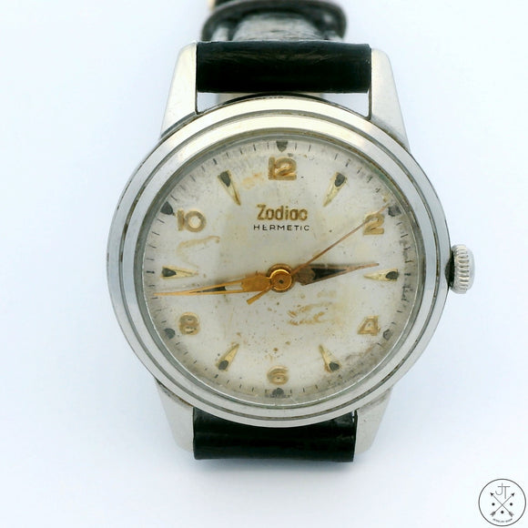 Vintage 32 mm Zodiac 17 Jewel Mechanical Watch Hermetic Shock Dust Magnetism Resistant