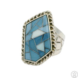 Desert Rose Trading Sterling Silver Ring with Blue Opal Size 11.5