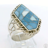 Desert Rose Trading Sterling Silver Ring with Blue Opal Size 11.5