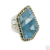 Desert Rose Trading Sterling Silver Ring with Blue Opal Size 11.5