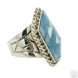 Desert Rose Trading Sterling Silver Ring with Blue Opal Size 11.5