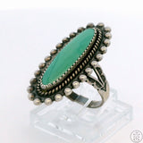 1940s Sterling Silver Pacific Jewelry Co Ring with Turquoise Size 5.5