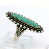 1940s Sterling Silver Pacific Jewelry Co Ring with Turquoise Size 5.5