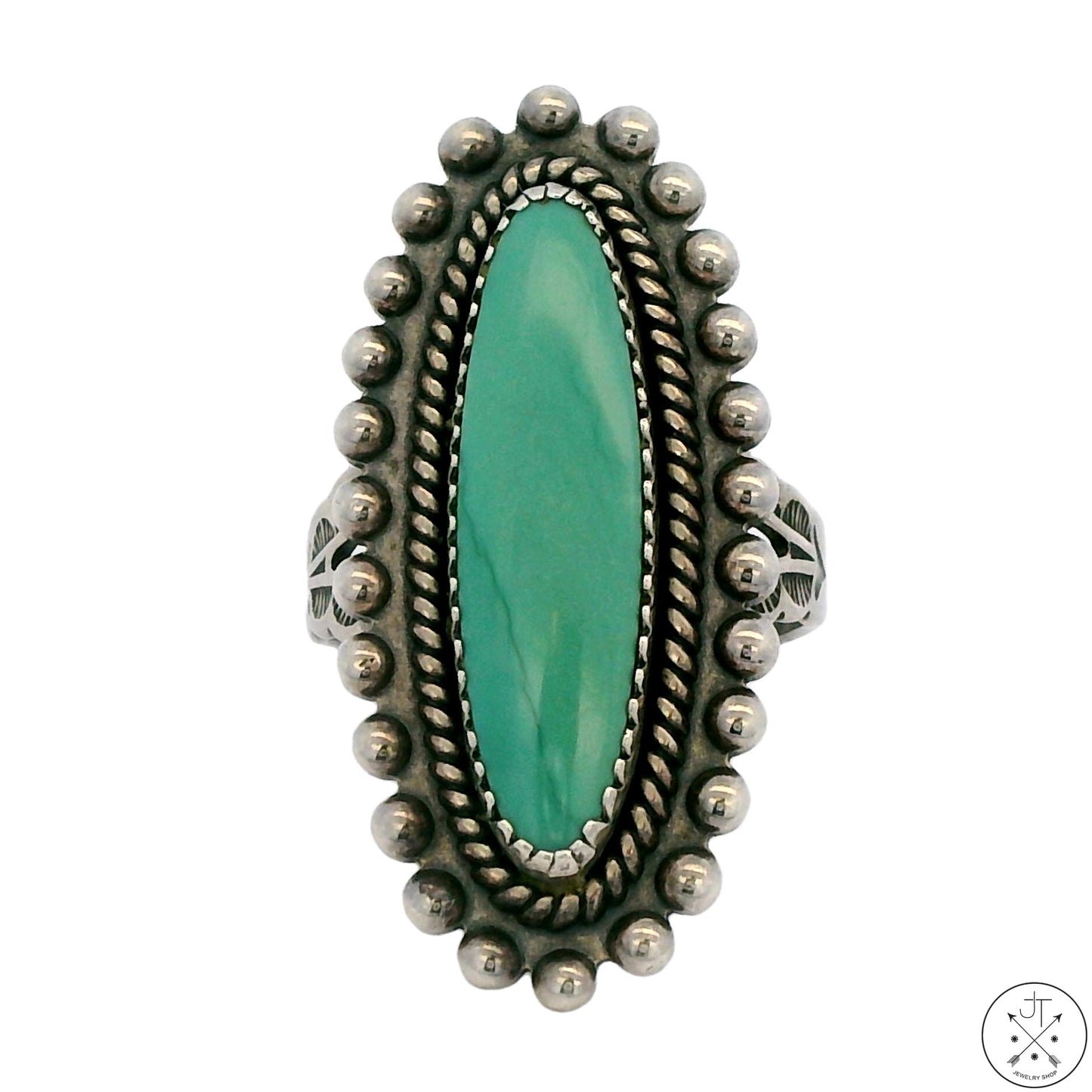1940s Sterling Silver Pacific Jewelry Co Ring with Turquoise Size 5.5