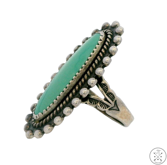 1940s Sterling Silver Pacific Jewelry Co Ring with Turquoise Size 5.5