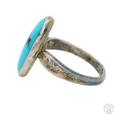 Vintage Bell Trading Native American Sterling Silver Ring Turquoise Size 6.25