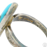 Vintage Bell Trading Native American Sterling Silver Ring Turquoise Size 6.25