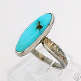 Vintage Bell Trading Native American Sterling Silver Ring Turquoise Size 6.25