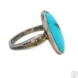 Vintage Bell Trading Native American Sterling Silver Ring Turquoise Size 6.25