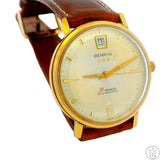 Vintage Benrus 39 Jewel Automatic 34 mm Date Swiss Watch Runs 3-Star Gold Plated Waterproof