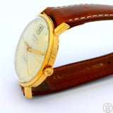 Vintage Benrus 39 Jewel Automatic 34 mm Date Swiss Watch Runs 3-Star Gold Plated Waterproof