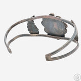 Vintage Sterling Silver Bisbee Mine Turquoise Cuff Bracelet 6.6 Inch Dark Patina