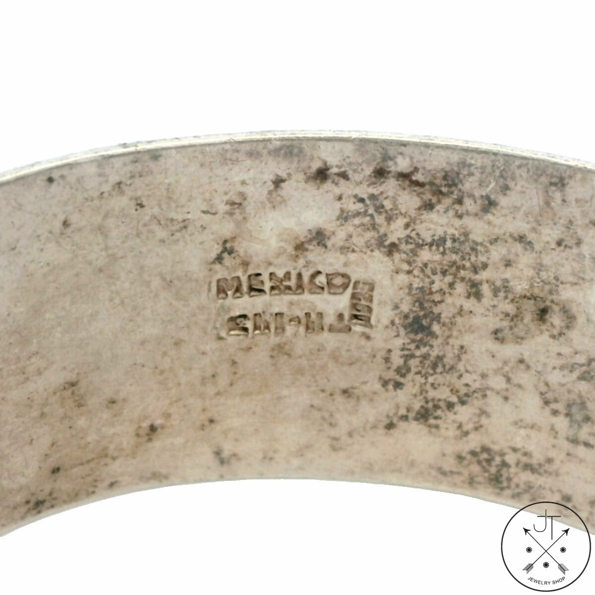 Vintage Sterling Silver Hinged Bangle Bracelet 2.3 Inch Taxco Mexico TM-143