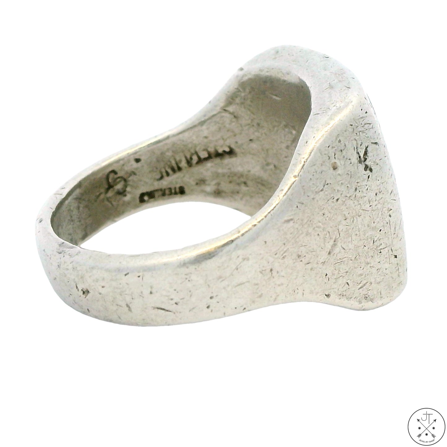 Vintage Navajo Sterling Silver Turquoise Inlay Ring Size 8.75 Signed Joe