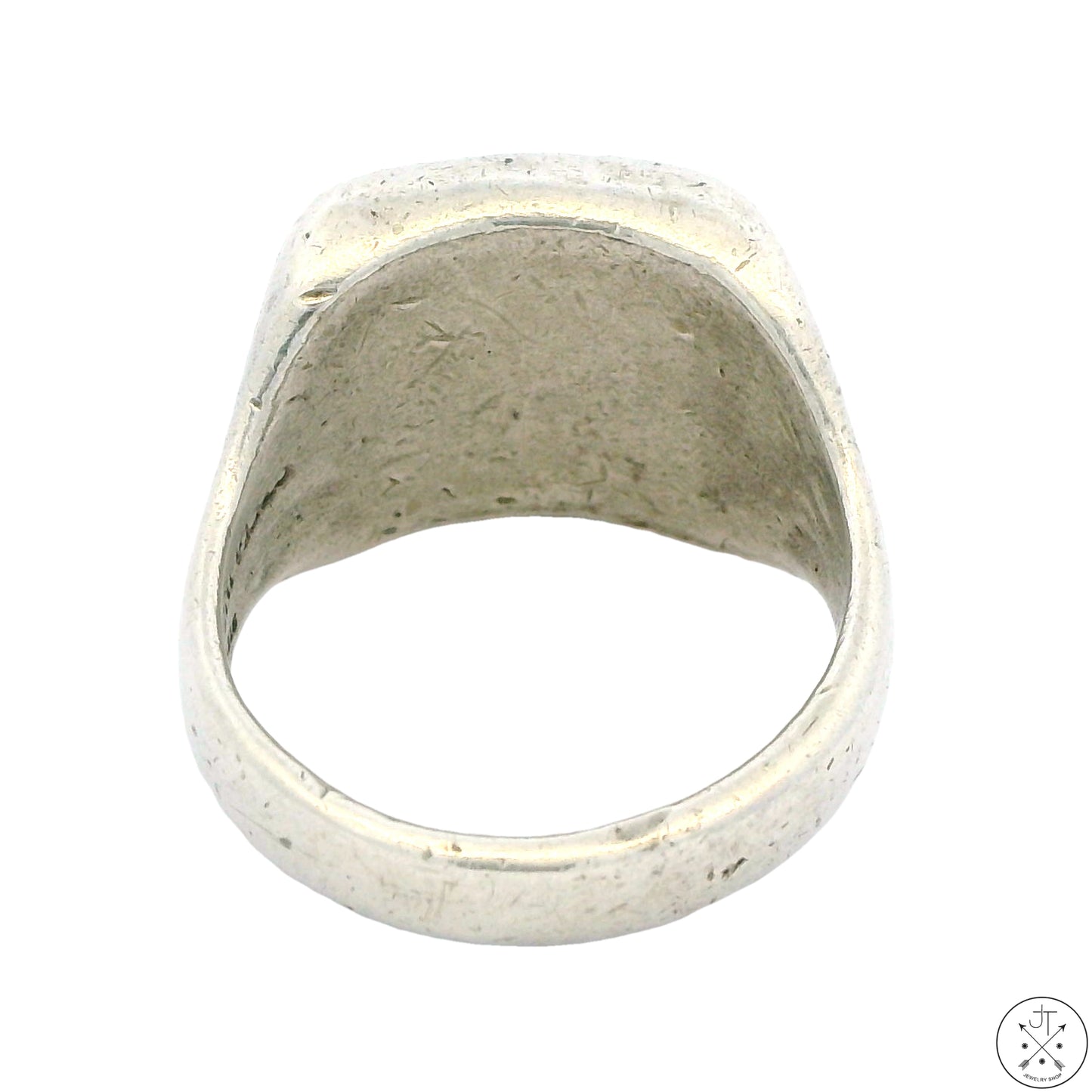 Vintage Navajo Sterling Silver Turquoise Inlay Ring Size 8.75 Signed Joe