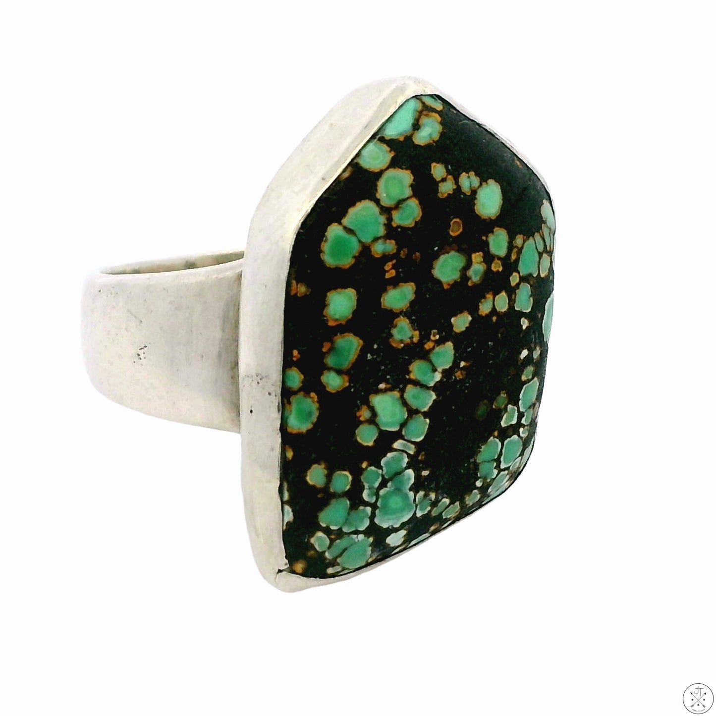 Vintage Sterling Silver Ring with Turquoise Matrix Size 7