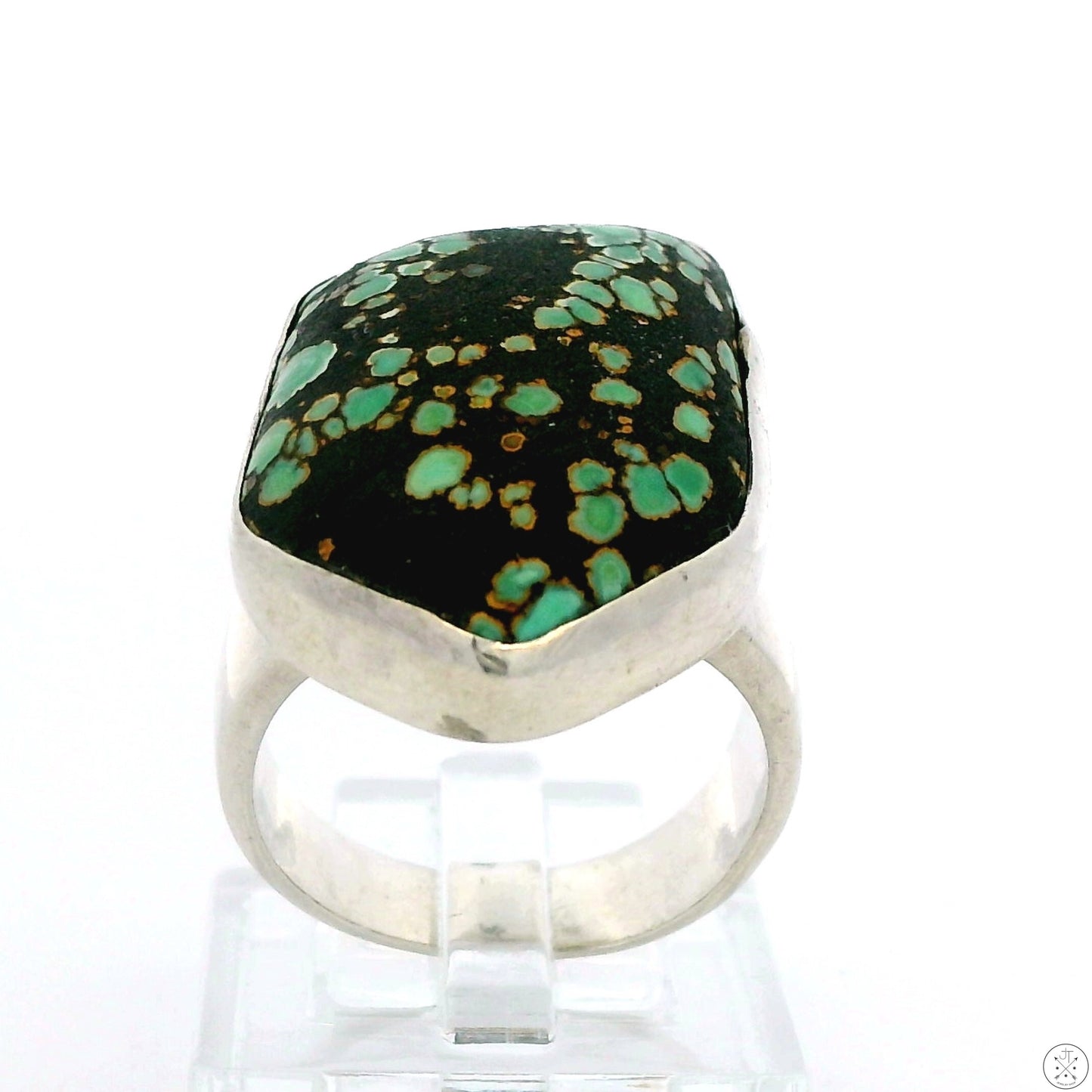 Vintage Sterling Silver Ring with Turquoise Matrix Size 7