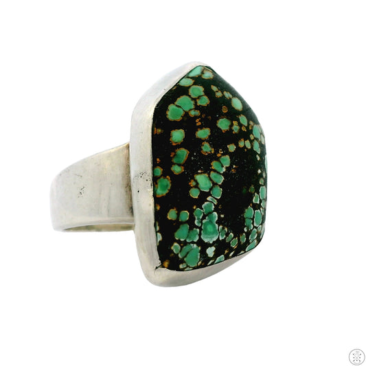 Vintage Sterling Silver Ring with Turquoise Matrix Size 7