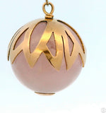 Vintage 18k Yellow Gold Pendant with 19 mm Rose Quartz Sphere