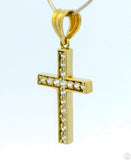 10k Yellow Gold Cross Pendant with CZs