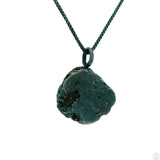 Vintage Sterling Silver Nugget Pendant Necklace 16 Inch Black Dark Patina