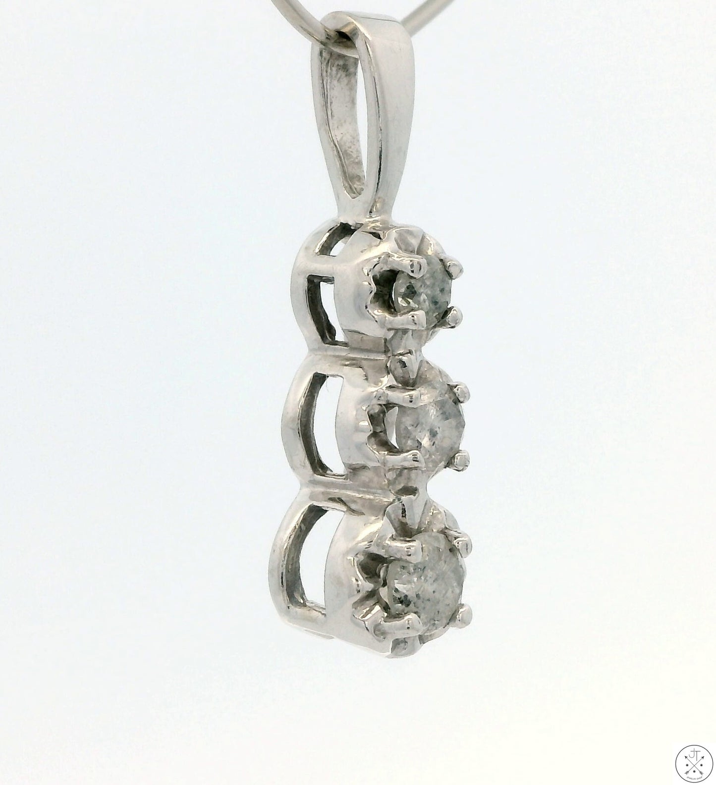 10k White Gold Pendant with 1/3 ctw Natural Diamonds