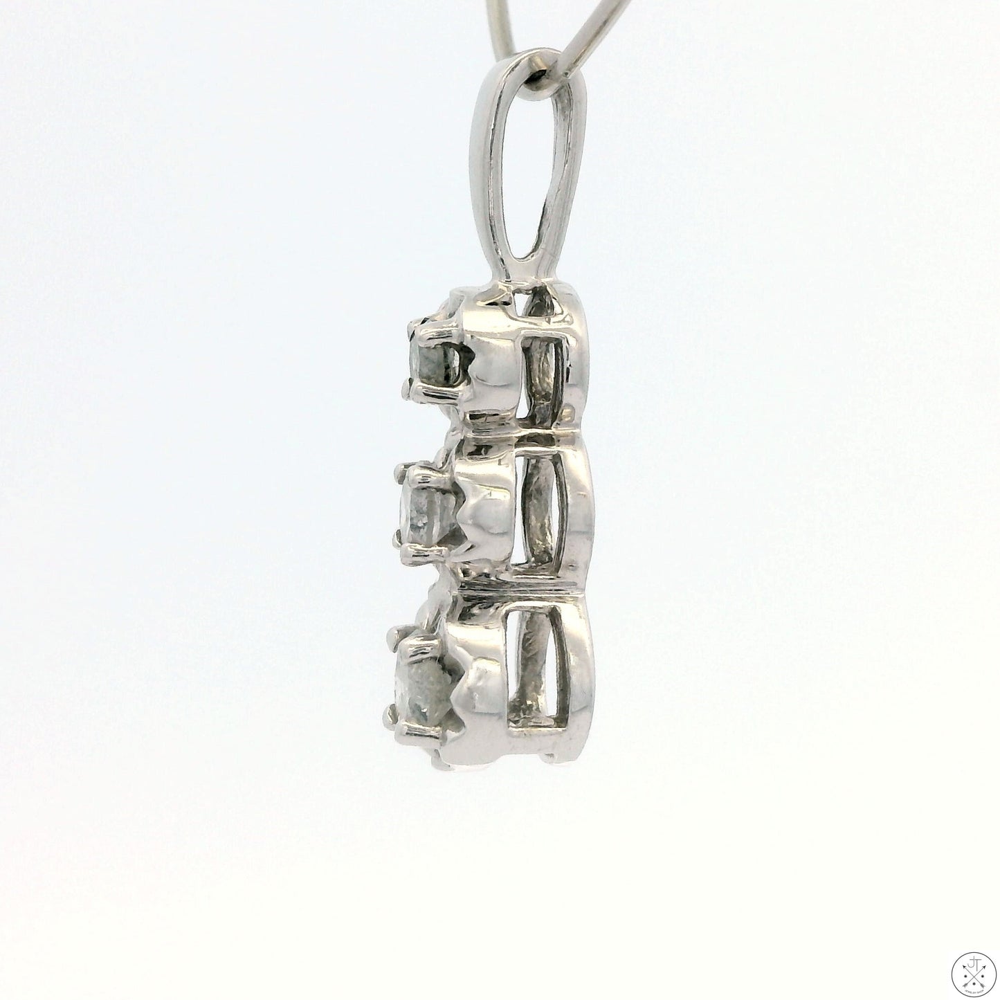 10k White Gold Pendant with 1/3 ctw Natural Diamonds