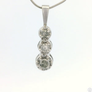 10k White Gold Pendant with 1/3 ctw Diamonds