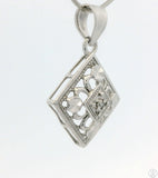 New 10k White Gold Pendant with Diamond