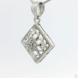 New 10k White Gold Pendant with Diamond