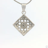 New 10k White Gold Pendant with Diamond