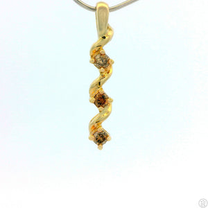 10k Yellow Gold Journey Pendant with Brown Diamonds