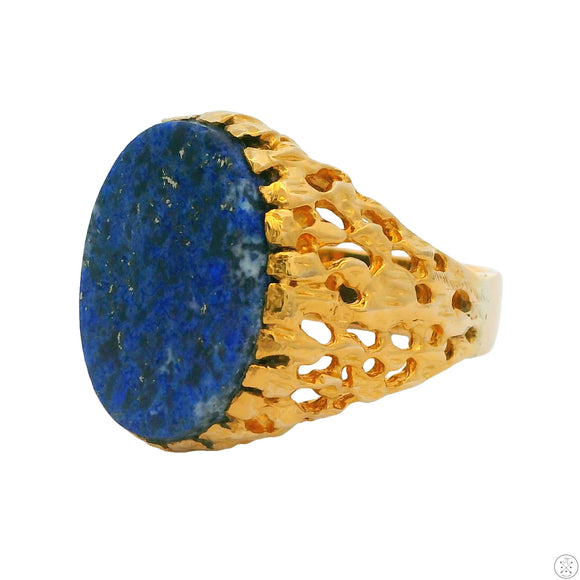 Vintage 14k Yellow Gold Ring with Lapis Lazuli Size 9.5