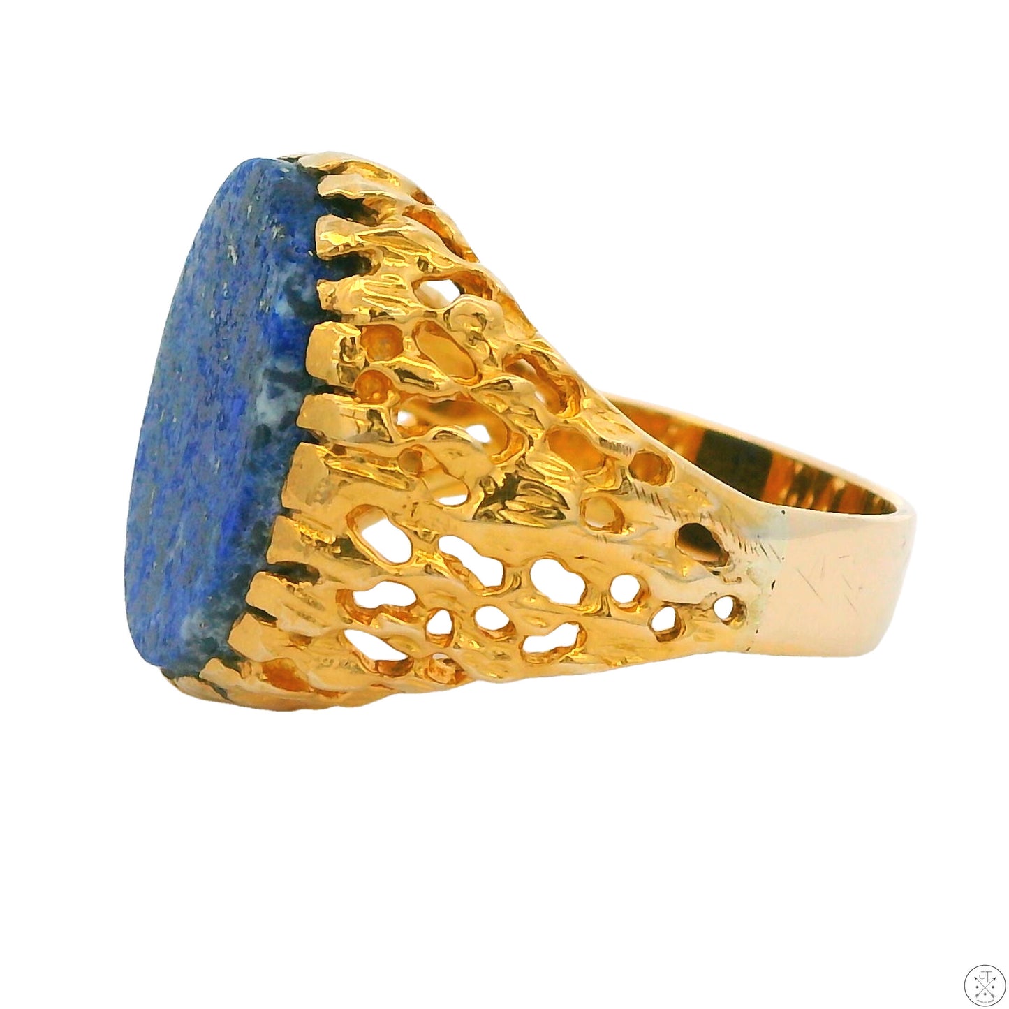 Vintage 14k Yellow Gold Ring with Lapis Lazuli Size 9.5