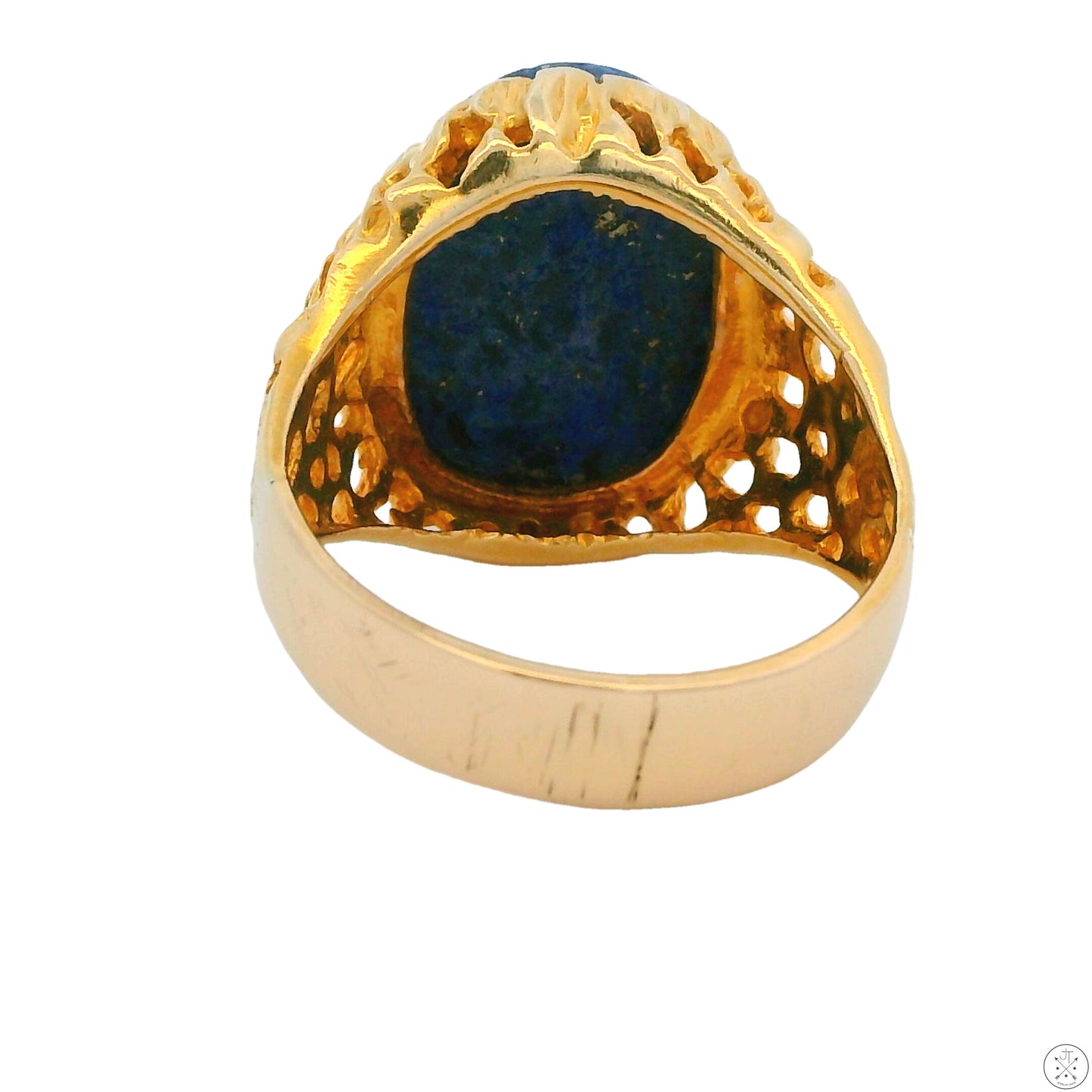 Vintage 14k Yellow Gold Ring with Lapis Lazuli Size 9.5