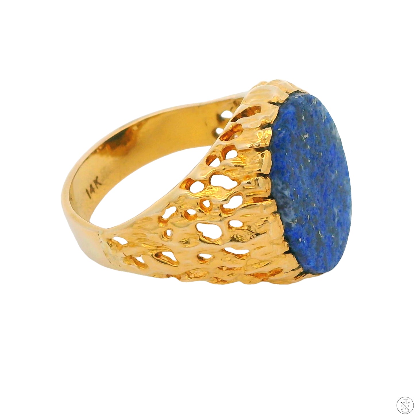 Vintage 14k Yellow Gold Ring with Lapis Lazuli Size 9.5