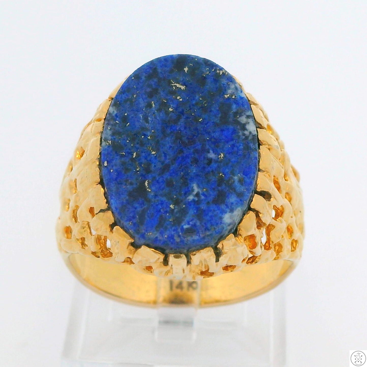 Vintage 14k Yellow Gold Ring with Lapis Lazuli Size 9.5