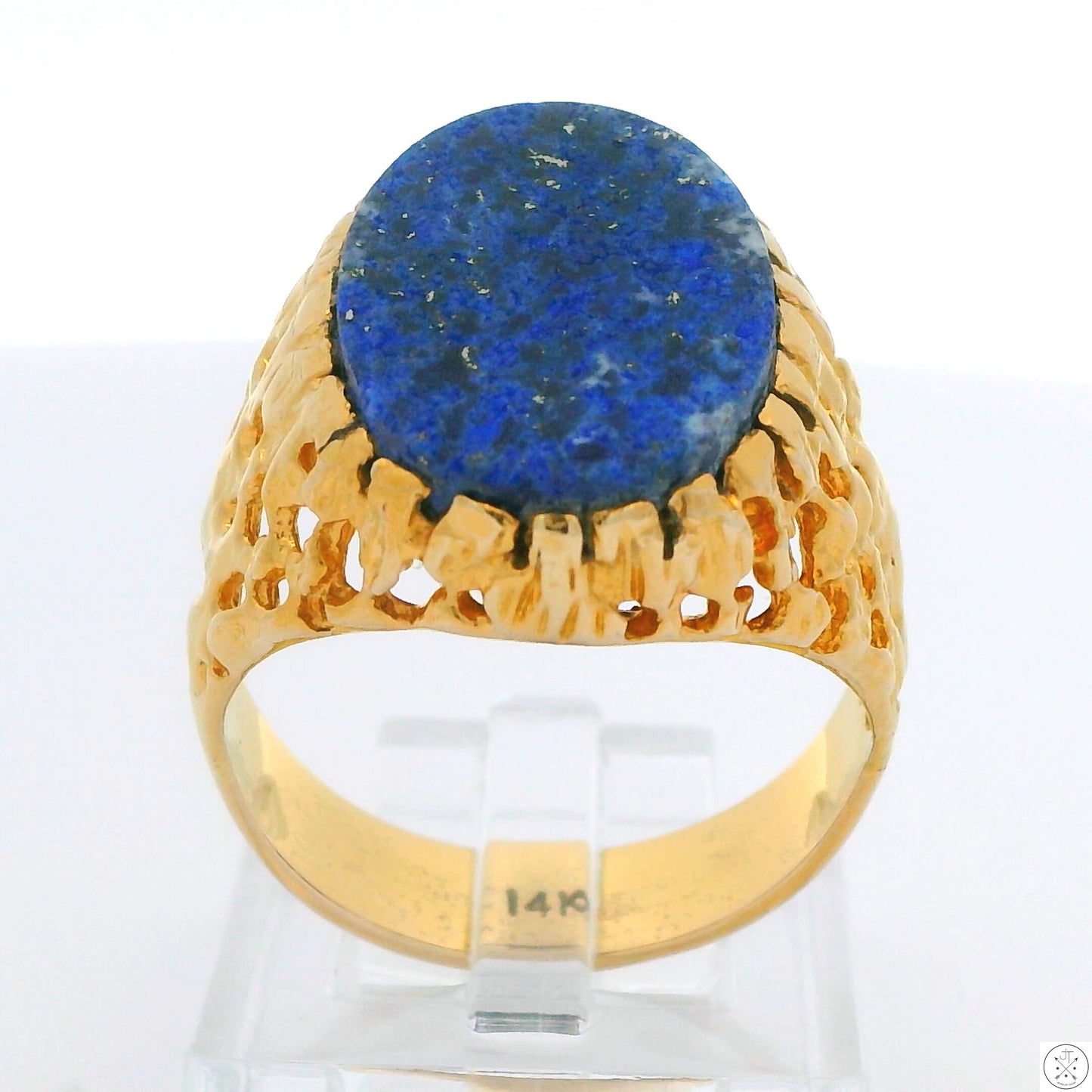 Vintage 14k Yellow Gold Ring with Lapis Lazuli Size 9.5